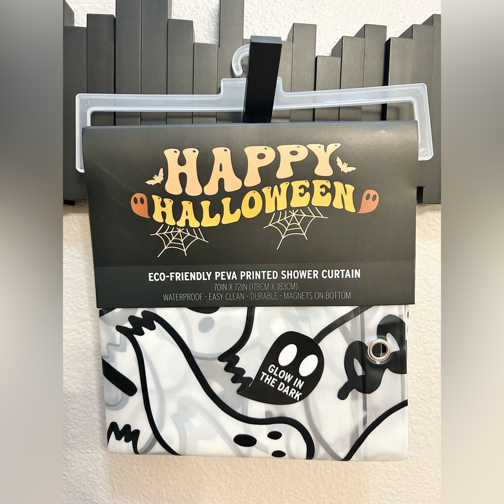 Halloween Ghost BOO Eco-Friendly Waterproof Shower Curtain